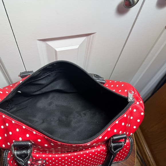 Disney Parks Minnie Mouse Red Polka Dot Satchel Turn Lock Purse Bag - Picture 6 of 8